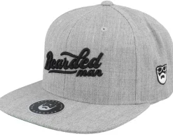 Clearance Bearded Man Retro Script 3d Logo Snapback - Black