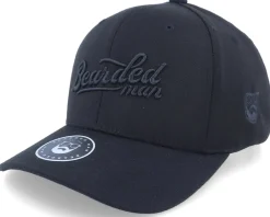 Clearance Bearded Man Retro Script 3d Logo Snapback - Black