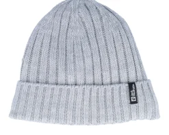 Sale Jack Wolfskin Rib Knit Beanie Grey Heather Cuff -