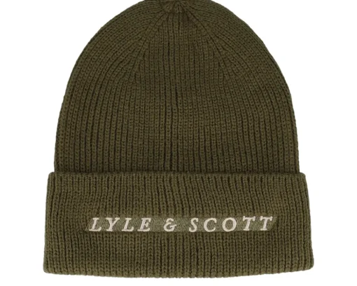 New Lyle & Scott Ribbed Beanie Dark Navy Cuff - Blue