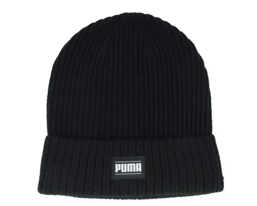 Cuff Beanies-Puma Ribbed Classic Beanie Black Cuff -