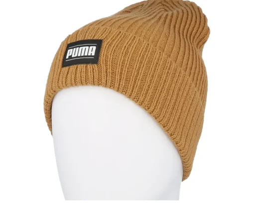 Cuff Beanies-Puma Ribbed Classic Beanie Caramel Latte Cuff - Brown