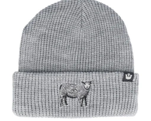 Cuff Beanies | Knitted Beanies-Goorin Bros. Ribbed Sheep Classic Knits Icon Embroidery Grey Cuff -