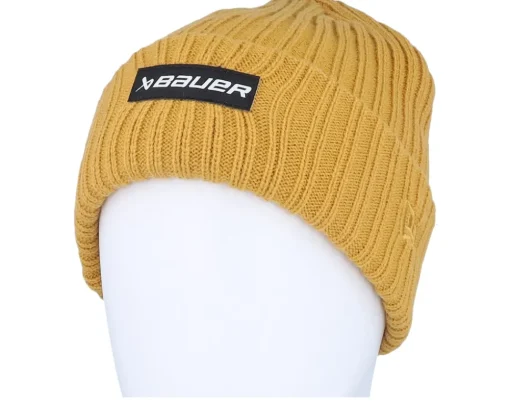 Cuff Beanies-Bauer Ribbed Toque Gold Cuff -