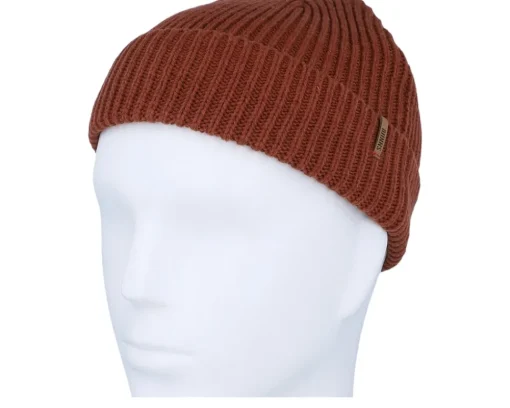 Short Beanies-Djinns Rip Knit #2 Rust Short Beanie -