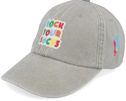 Dad Cap-Iconic Rock Your Socks Vintage Washed Grey Dad Cap -