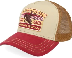 Trucker-Stetson Rodeo Beige/Wine A-Frame Trucker -