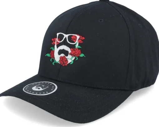 Sale Bearded Man Rose Logo Black Flexfit -