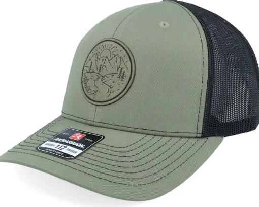 Trucker-Wild Spirit Round Engraved Landscape Patch 112 Split -