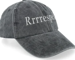 Dad Cap-Iconic Rrrrespekt Script Washed Black Dad Cap -