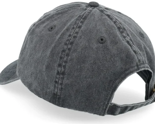 Dad Cap-Iconic Rrrrespekt Script Washed Black Dad Cap -
