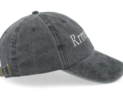 Dad Cap-Iconic Rrrrespekt Script Washed Black Dad Cap -