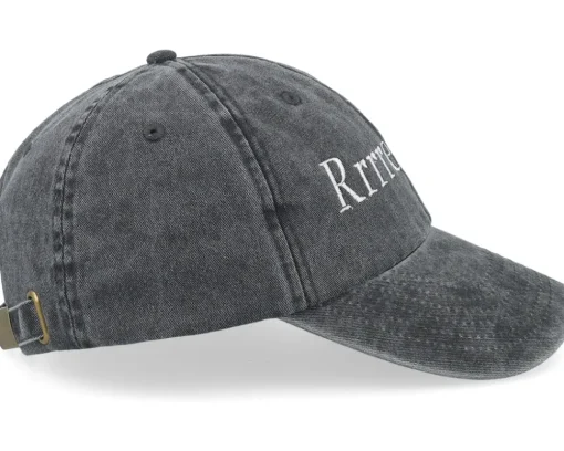 Dad Cap-Iconic Rrrrespekt Script Washed Black Dad Cap -