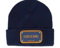 Cuff Beanies-John Hatter & Co Rubber Cash Is King Blue Cuff -