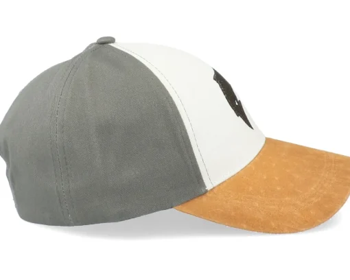 New MJM Hats Salmon Cotton White/Olive/Suede Adjustable -