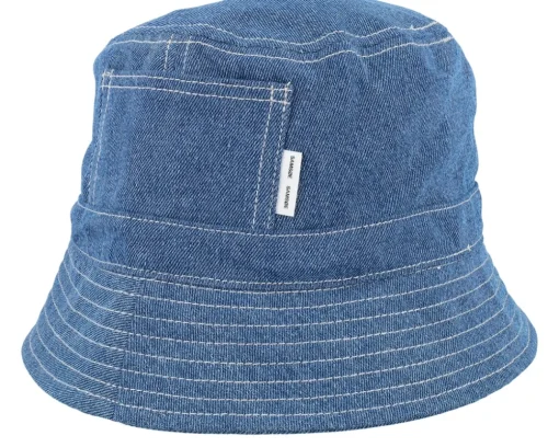 Buckets-Samsøe Samsøe Samory Hat Blue Denim Bucket -