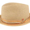 Straw Hat-Mayser Samu Paperbraid Brown-gem Straw Hat - Beige