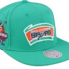 Snapback-Mitchell & Ness San Antonio Spurs Desert Green Teal Snapback -