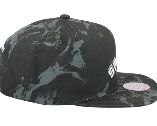 Snapback-Mitchell & Ness San Antonio Spurs Down For All Black Snapback -