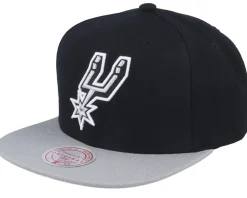 Best Mitchell & Ness San Antonio Spurs Team 2 Tone 2.0 Black/Grey Snapback -