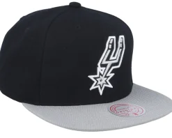 Best Mitchell & Ness San Antonio Spurs Team 2 Tone 2.0 Black/Grey Snapback -