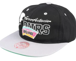 Best Mitchell & Ness San Antonio Spurs Varsity Letter /Grey Snapback - Black