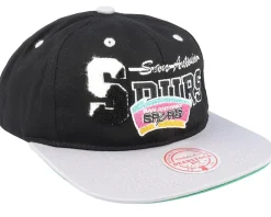 Best Mitchell & Ness San Antonio Spurs Varsity Letter /Grey Snapback - Black