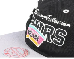 Best Mitchell & Ness San Antonio Spurs Varsity Letter /Grey Snapback - Black