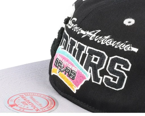 Best Mitchell & Ness San Antonio Spurs Varsity Letter /Grey Snapback - Black