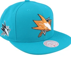 Snapback-Mitchell & Ness San Jose Sharks Alternate Flip Teal Snapback - Blue