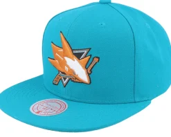 Snapback-Mitchell & Ness San Jose Sharks Alternate Flip Teal Snapback - Blue