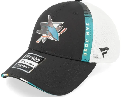 Trucker-Fanatics San Jose Sharks Authentic Pro Draft Podium /White Trucker - Black