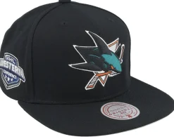 Snapback-Mitchell & Ness San Jose Sharks Conference Patch Snapback - Black