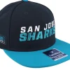 Snapback-Fanatics San Jose Sharks Iconic Color Blocked Black/Active Blue Snapback -
