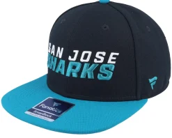 Snapback-Fanatics San Jose Sharks Iconic Color Blocked Black/Active Blue Snapback -