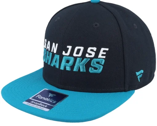 Snapback-Fanatics San Jose Sharks Iconic Color Blocked Black/Active Blue Snapback -