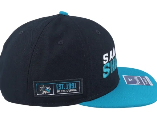 Snapback-Fanatics San Jose Sharks Iconic Color Blocked Black/Active Blue Snapback -