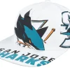 Snapback-Mitchell & Ness San Jose Sharks In Your Face Deadstock Snapback - White