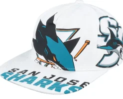 Snapback-Mitchell & Ness San Jose Sharks In Your Face Deadstock Snapback - White