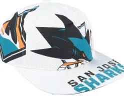 Snapback-Mitchell & Ness San Jose Sharks In Your Face Deadstock Snapback - White