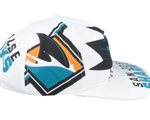 Snapback-Mitchell & Ness San Jose Sharks In Your Face Deadstock Snapback - White