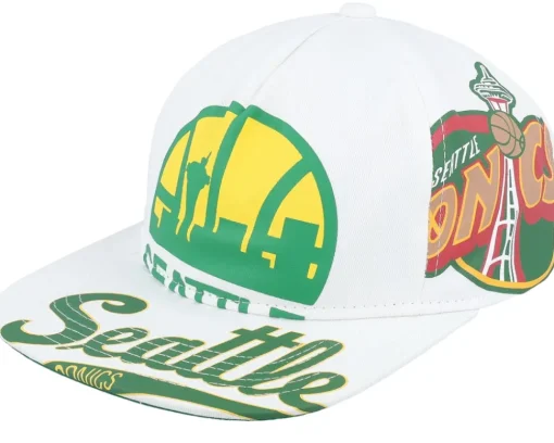 Snapback-Mitchell & Ness San Jose Sharks In Your Face Deadstock Snapback - White