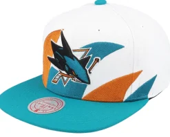 Snapback-Mitchell & Ness San Jose Sharks Vintage Sharktooth White Snapback -