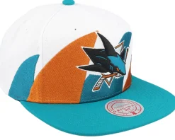 Snapback-Mitchell & Ness San Jose Sharks Vintage Sharktooth White Snapback -