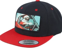 Snapback-Ho-Ho-Hats Santa Claus Going For A Ride Black/Red Snapback -