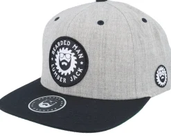 Clearance Bearded Man Saw Blade Logo Heather Grey/Black Snapback -