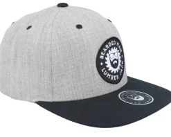 Clearance Bearded Man Saw Blade Logo Heather Grey/Black Snapback -