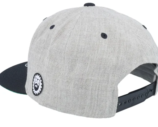 Clearance Bearded Man Saw Blade Logo Heather Grey/Black Snapback -