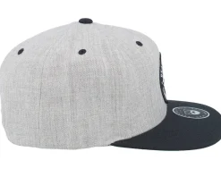 Clearance Bearded Man Saw Blade Logo Heather Grey/Black Snapback -