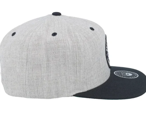 Clearance Bearded Man Saw Blade Logo Heather Grey/Black Snapback -